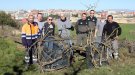 Instal·len dos nius de cigonya vora la ribera de l'Ondara als afores de Tàrrega
