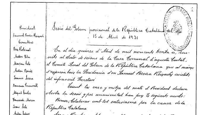 La primera junta de l'Ajuntament de Tàrrega a la Segona República amb Samuel Pereña com alcalde