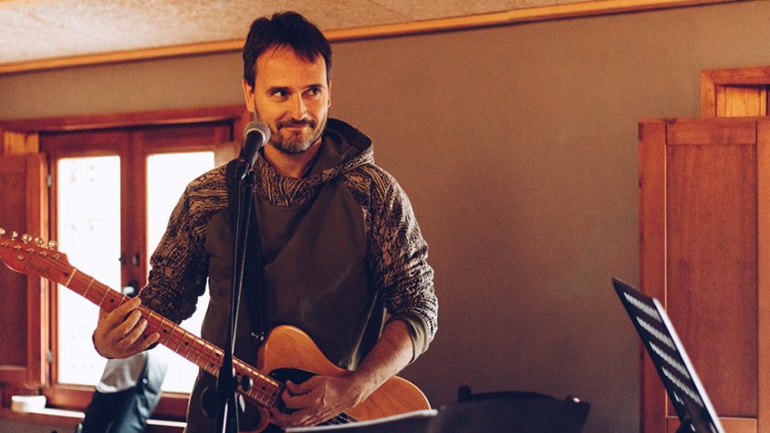 Edu Escaño a l'estudi de gravació