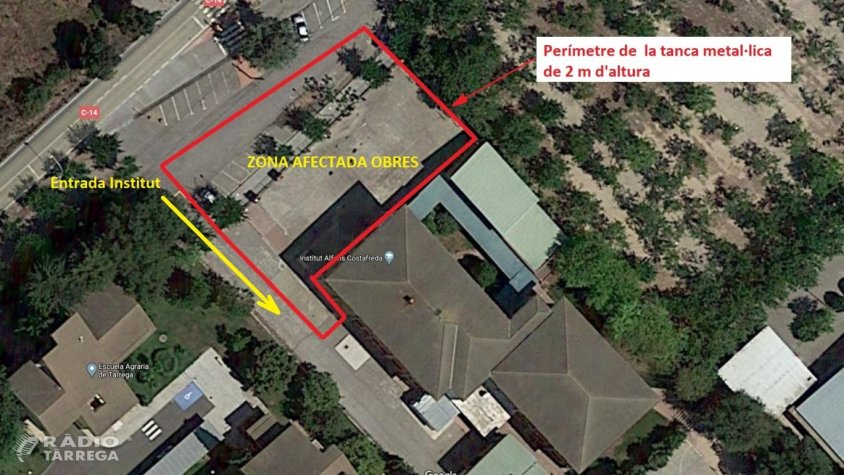 Vista aèria on s'assenyala l'espai del centre on s'actuarà