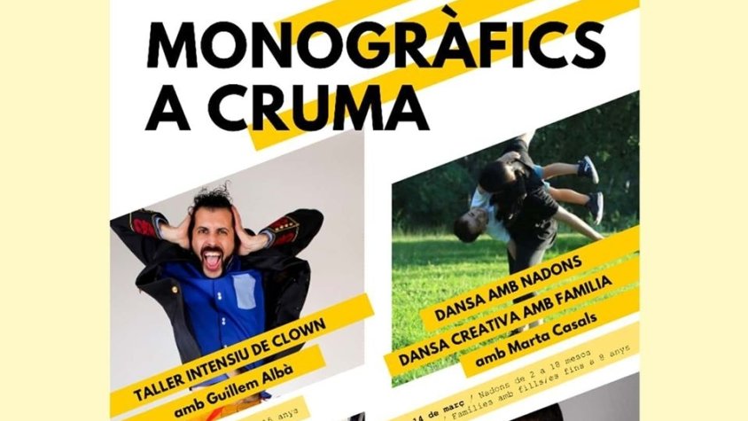 Flyer dels tallers monogràfics a Cruma