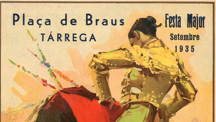 Un dels cartells que es conserven a l'Arxiu anunciant curses de braus