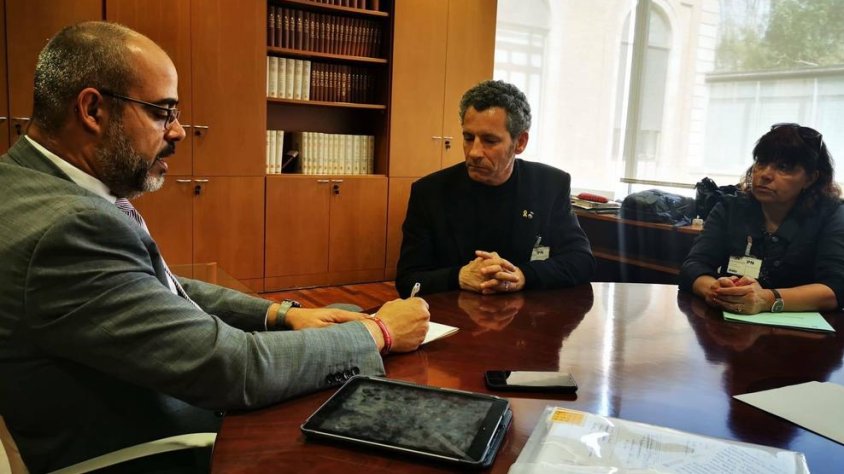 Miquel Buch, Gerard Balcells i la delegada d'Interior a Lleida, Montserrat Meseguer