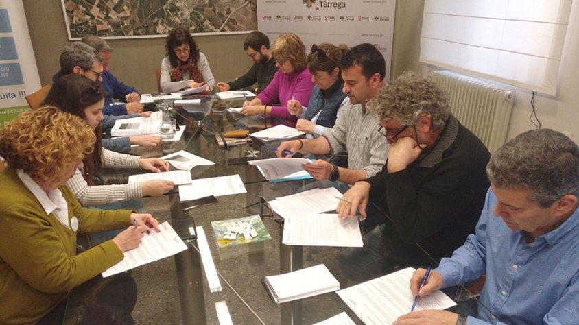 Imatge de la reunió d'urgència que ha celebrat avui l'equip de govern