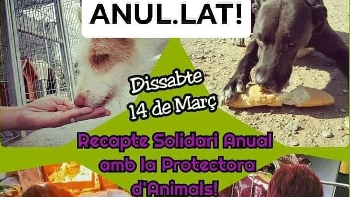 El cartell de l'activitat que la Protectora va haver d'anul·lar