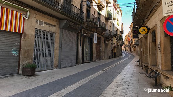El carrer Agoders desert aquests dies