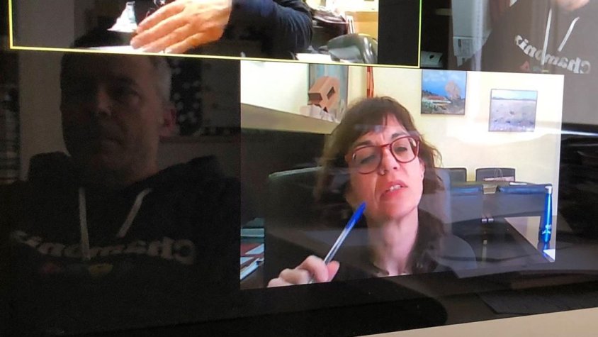 Foment ha compartit a les xarxes una imatge de la seva reunió virtual amb l'alcaldessa de Tàrrega