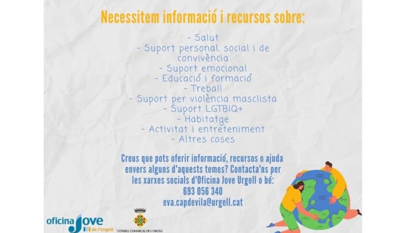 Joventut de l'Urgell activa el Mapa de recursos durant el confinament