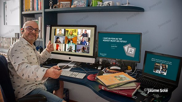 Jaume Solé s'ha fet una 'selfie' amb els assistents a la xerrada virtual