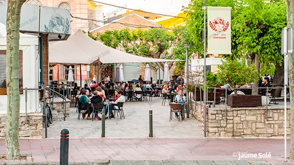 La terrassa de la cafeteria Ateneu aquest dilluns a la tarda