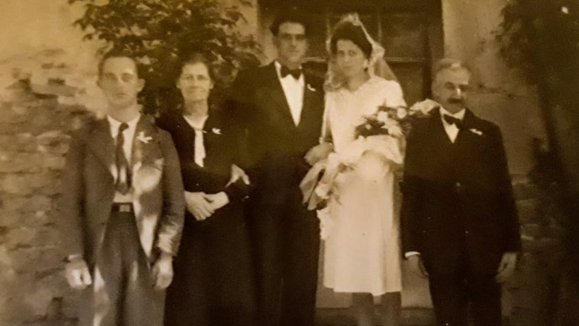 Casament del Paquito Plassa a Bussy-la-Pesle el 9 d'octubre de 1945