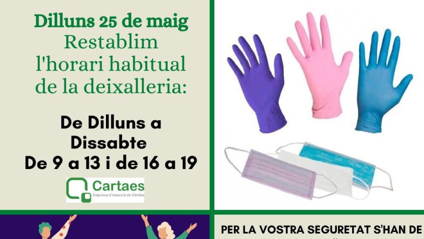 El cartell anunciant la reobertura de la deixalleria