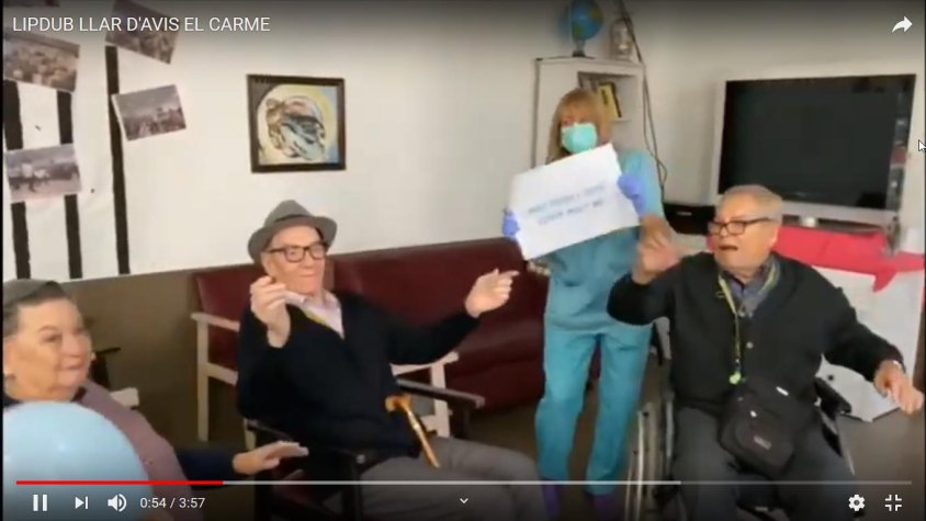 Imatge del 'lipdub' que van gravara a la Llar d'Avis del Carme