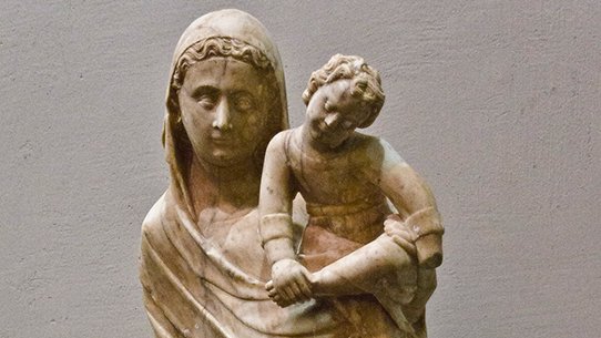 La imatge gòtica que ara torna a lluir a l'església parroquial de Santa Maria de l'Alba