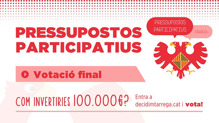 El cartell anunciant la votació final dels pressupostos participatius