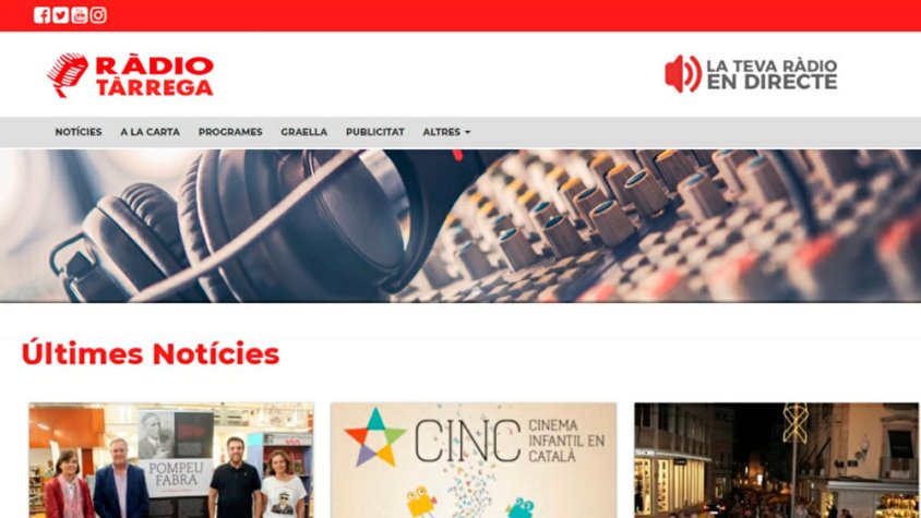 La nova imatge del portal web de Ràdio Tàrrega