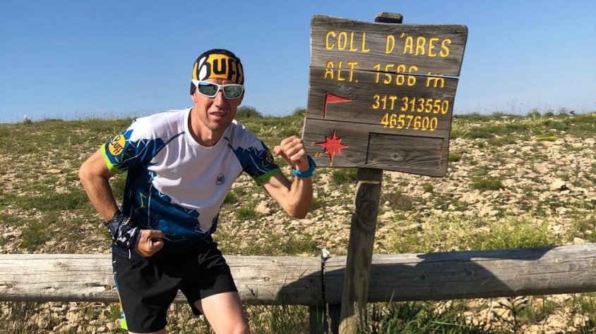Raül Arenas, al cim del coll d'Ares
