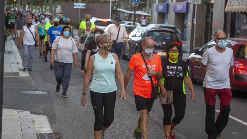 Un moment de la marxa que va transcórrer pels carrers de Tàrrega i el seu entorn