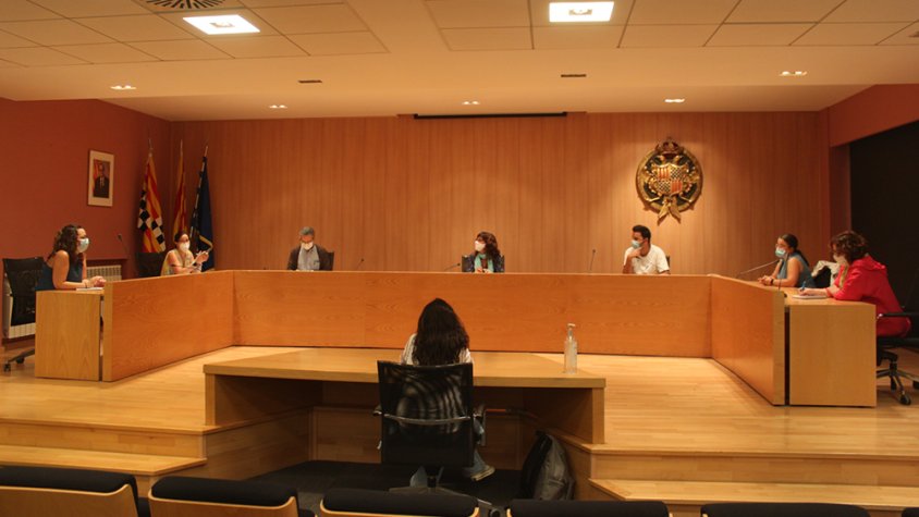 Imatge de la reunió al la delegada de Salut a Lleida celebrada avui a la Casa Consistorial