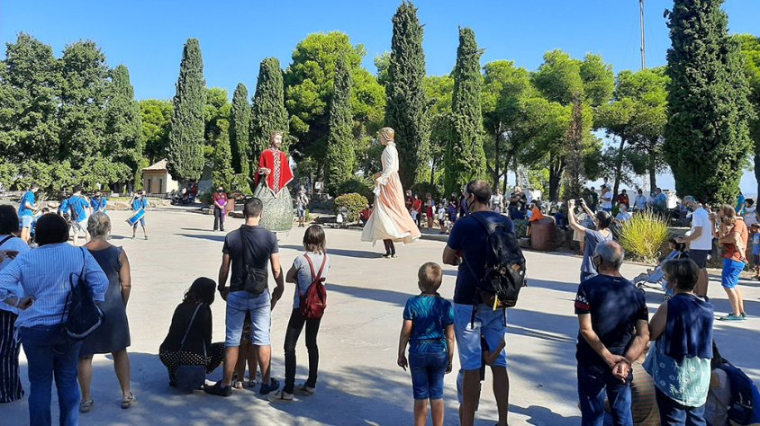 Exhibició de La Fal·lera Gegantera ahir a Sant Eloi