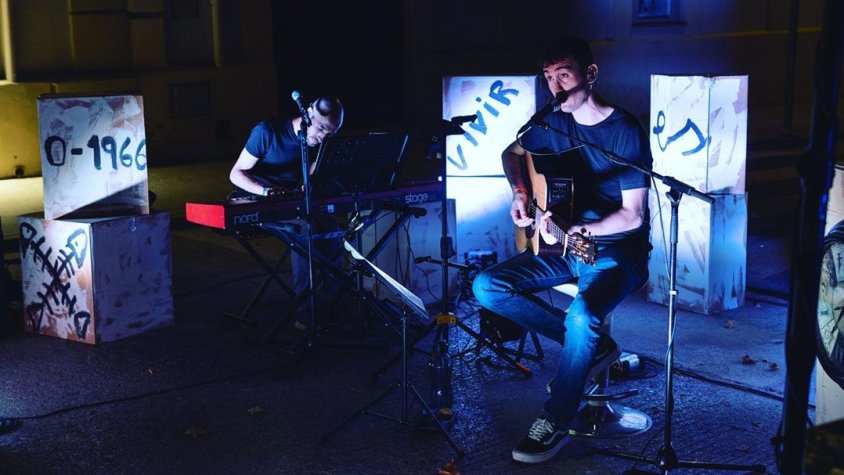 Els components d'Escorça durant un concert