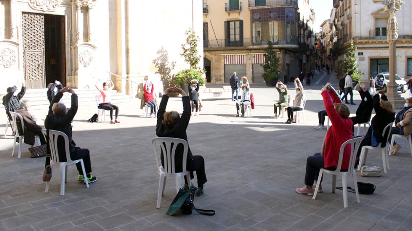 Imatge de la sessió de gimnàstica suau d'avui