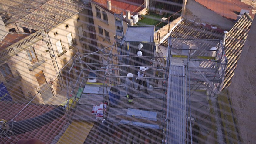 L'accés al cimbori amb l'elevador des de la plaça dels Àlbers