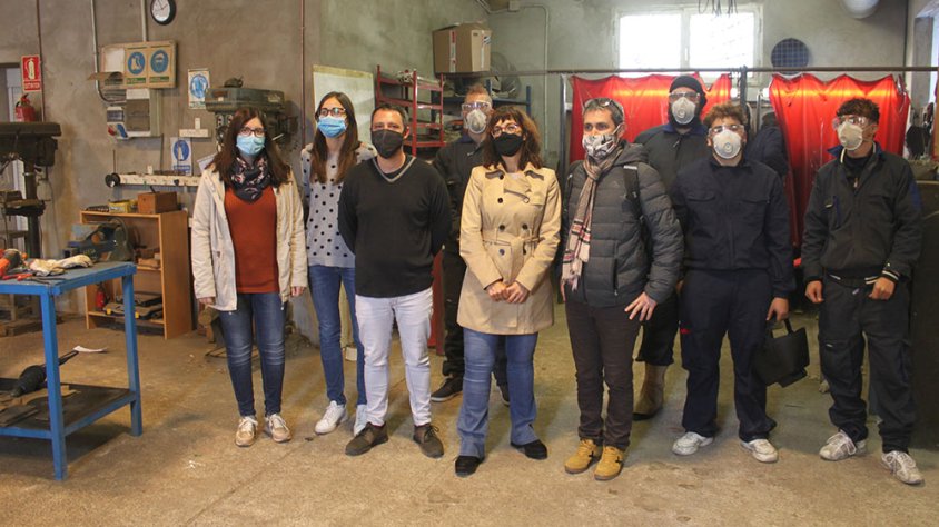 L’alcaldessa Alba Pijuan Vallverdú i el regidor de Ciutadania, Educació i Treball, Xavier Rossell-Aparicio, han visitat avui les aules del Centre de Formació La Solana