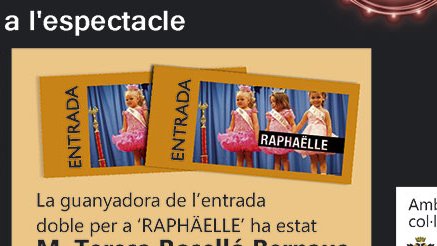 M. Teresa Roselló Bernaus guanya l'entrada doble per a 'Raphäelle'