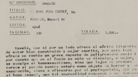 Informe de la censura 'Un amor fora ciutat' (1970)