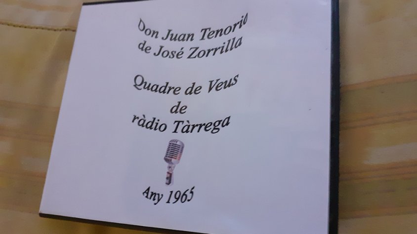 Caràtula indicativa de la gravació de 'Don Juan Tenorio' pel quadre de veus de Ràdio Tàrrega