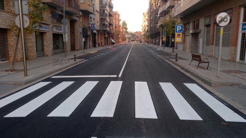 L'aspecte actual que té ara la C-14 al seu pas per Tàrrega