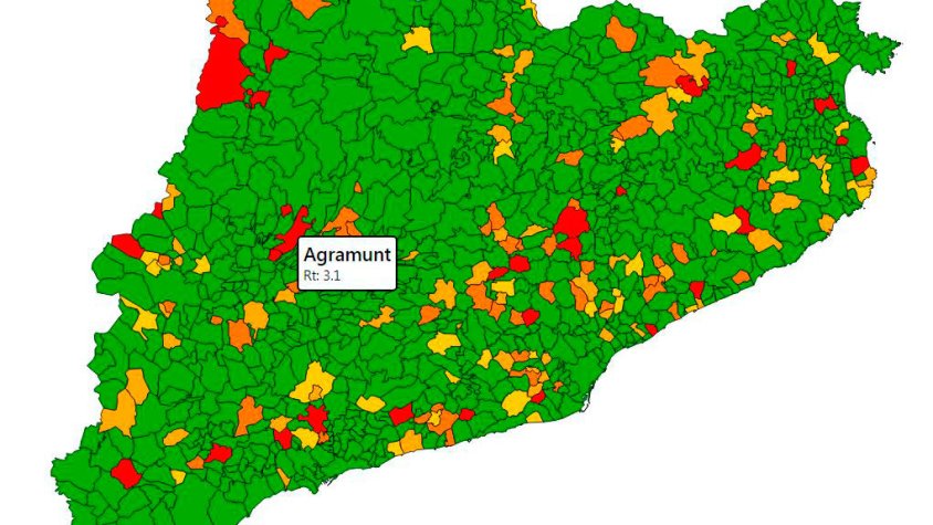 Mapa on es pot veure la Rt d'Agramunt