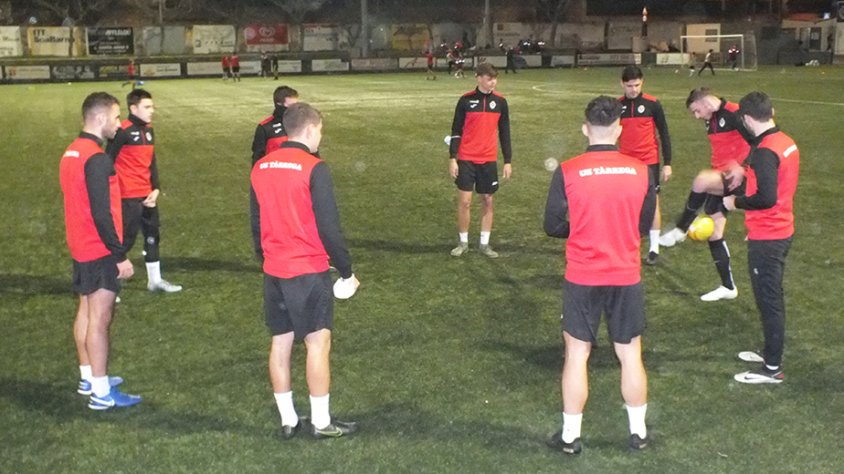 La UE Tàrrega durant un entrenament