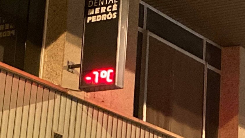 Un termòmetre a Tàrrega marcava -7 graus aquest matí a primera hora