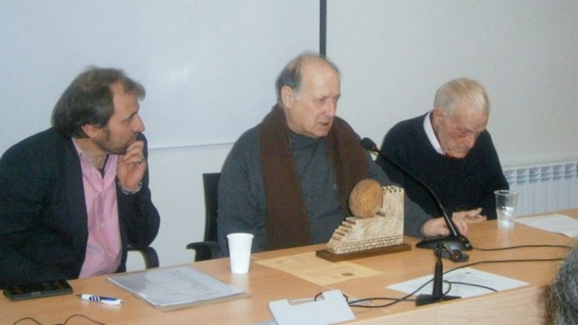 Joan Camps (al centre) amb Miquel Torres i Ramon Boleda