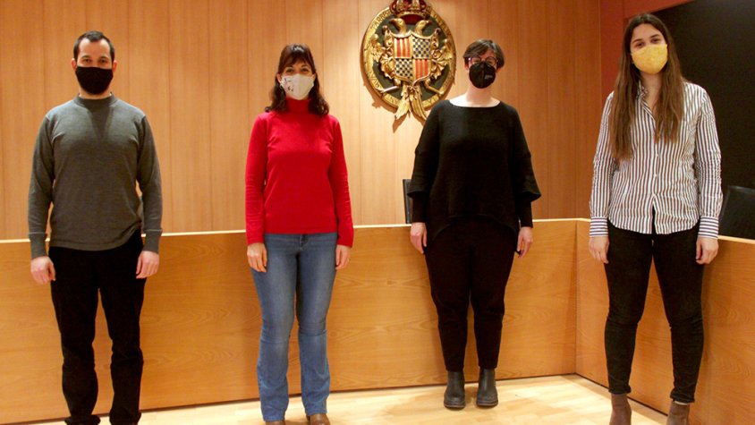 El regidor de Cultura, l'alcaldessa, Marta Salla i la regidora de Patrimoni