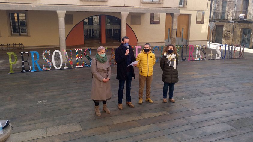 Imatge de l'acte que es va celebrar divendres passat a la plaça de Sant Antoni