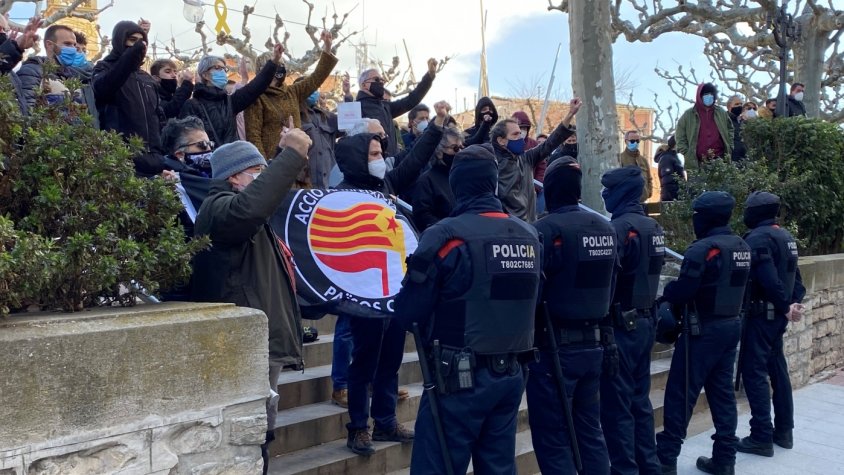 Imatge de la protesta d'aquest migdia