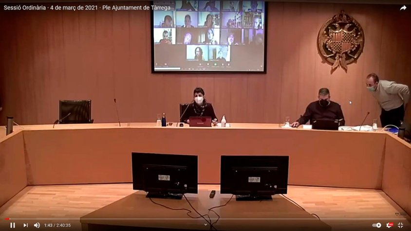 Imatge de la sessió telemàtica del ple celebrada ahir