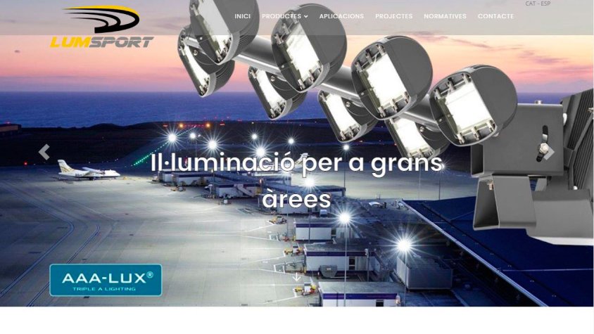 Pàgina web de l'empresa Lumsport