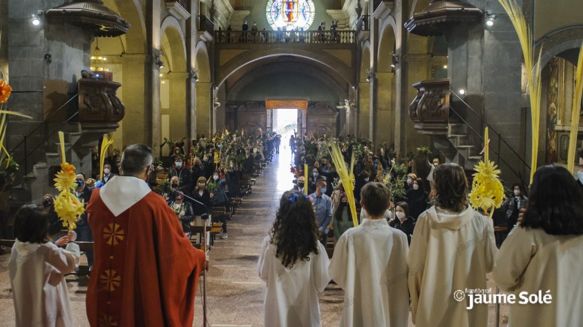 Imatge de la celebració de Diumenge de Rams a la parròquia