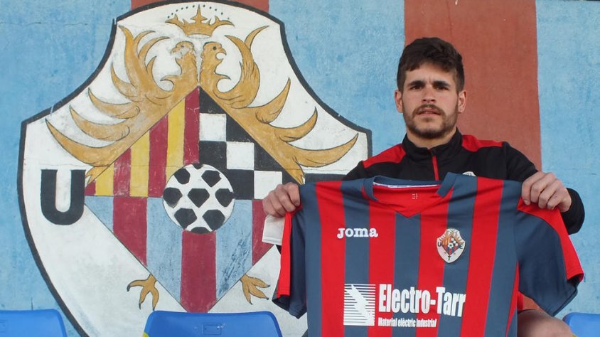 Marcel Eroles durant la presentació com a jugador del Tàrrega