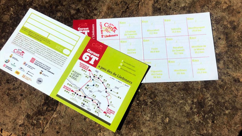 El carnet que s'ha editat per la iniciativa 'La Ruta del Cister a peu des de Lledoners'