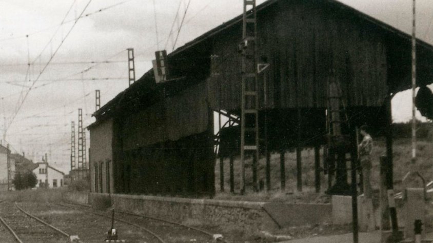 Antic moll cobert de l'estació de Tàrrega, final dels anys 80