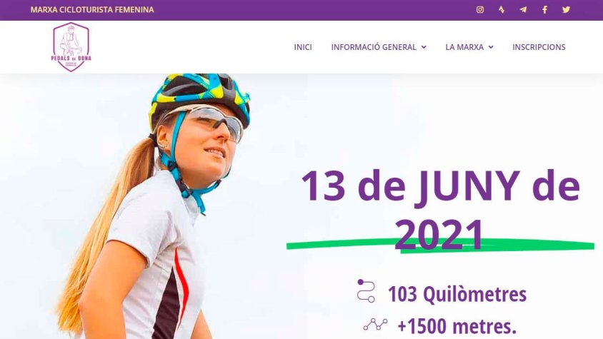 La portada de la pàgina web de la cursa