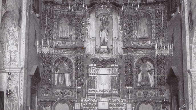 Retaula de l'alta major de l'església del Carme l'any 1928