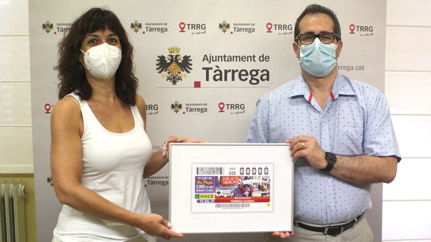 El Mercat de Tàrrega, imatge del cupó de l’ONCE de dilluns vinent