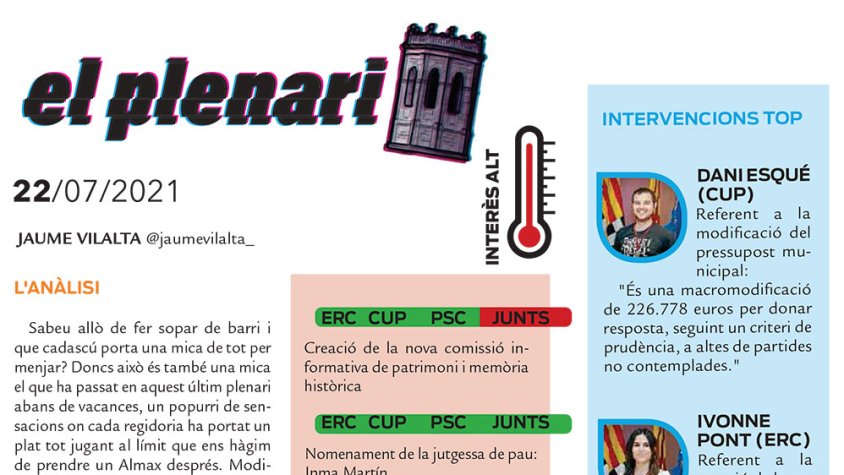 El Plenari del 22/07/21