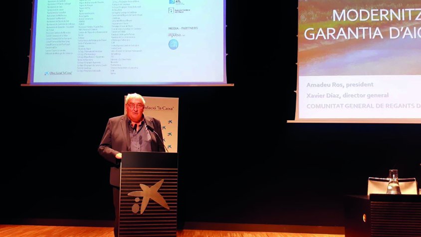 El president de la CGRCU, Amadeu Ros, en la seva intervenció avui al Congrés de l'Aigua